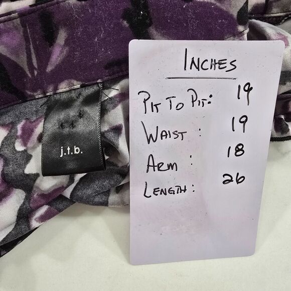 VTG Babydoll Ruffled Tunic Top Womens XL Purple Black Whimsigoth Fairy Cottage - Picture 7 of 9